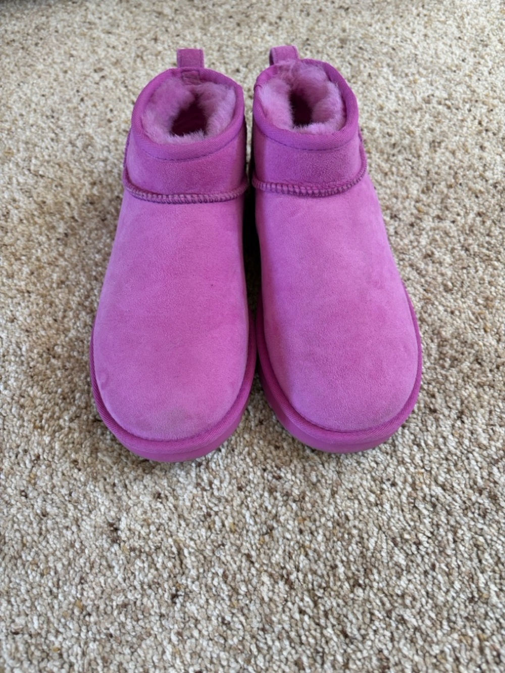 Ugg Plush Fuchsia Suede Winter Booties